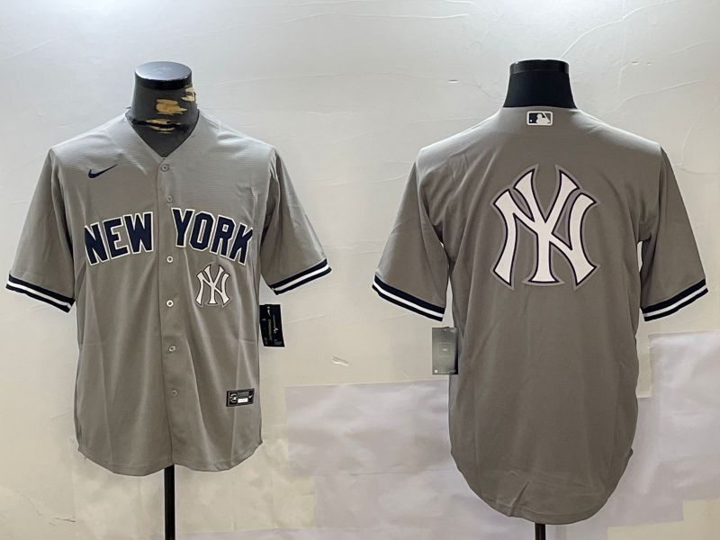 Men New York Yankees Blank Grey Game 2024 Nike MLB Jersey style 102714->new york yankees->MLB Jersey